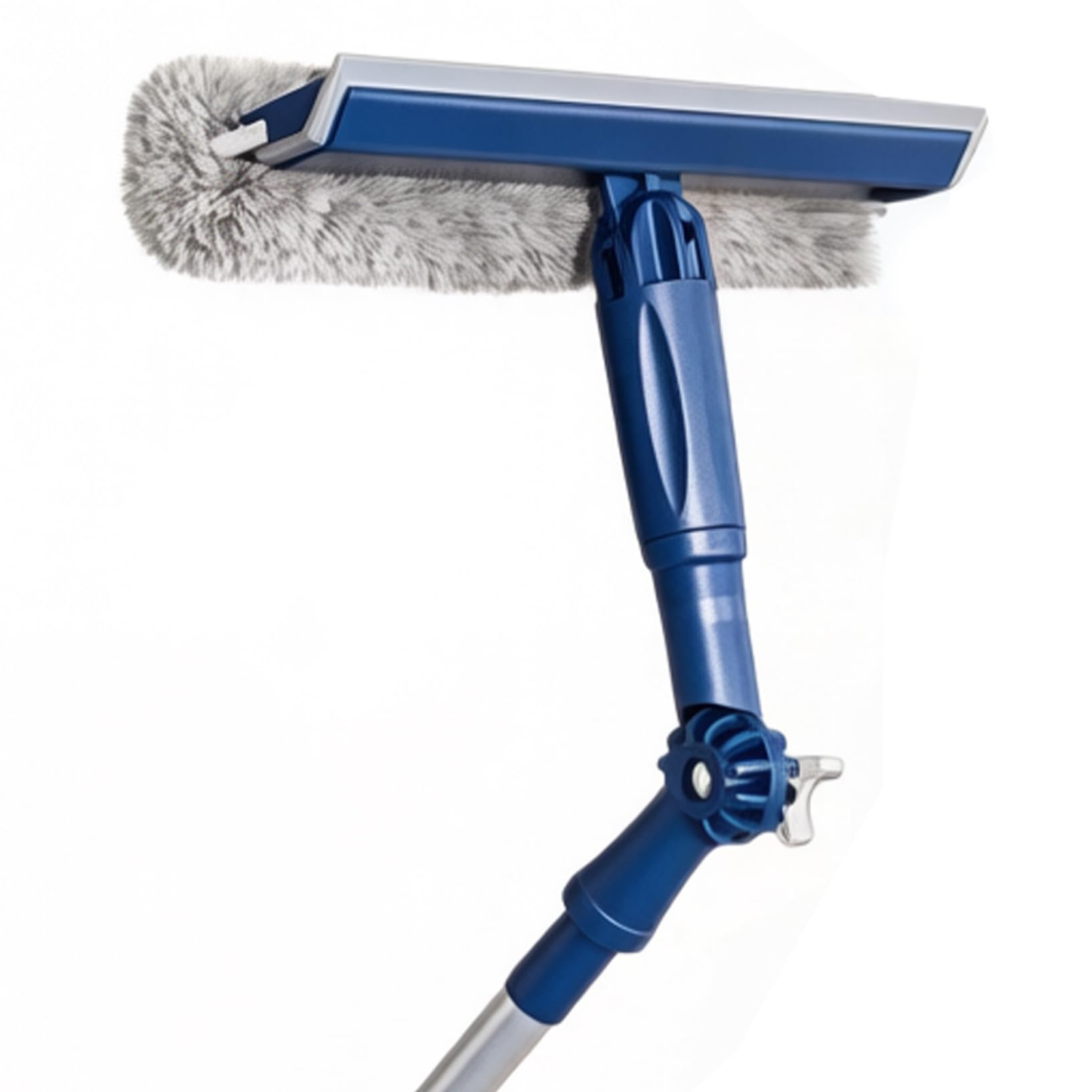 Squeegees, Window Squeegee with Extension Pole, Adjustable Telescopic Window Cleaner Tool with 180° Rotating Head Scrubber and Squeegee for Indoor Outdoor