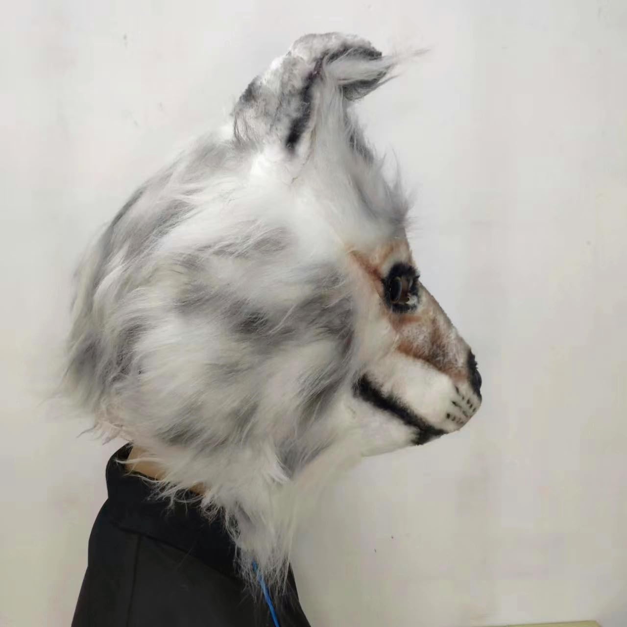 Générique Masque De Tête Complet De Loup À Fourrure Réaliste - Masque Therian En Latex De Fausse Fourrure Pour Adulte Halloween Cosplay Mascarade Anime Dress Up Party