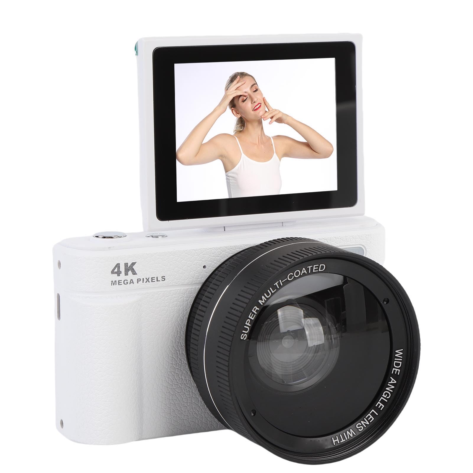 Bewinner Fotocamera Digitale 4K per la Fotografia, Fotocamera da 64MP con Schermo da 2,8 ", Zoom Digitale 18X Fotocamere Retro Mirrorless per Principianti