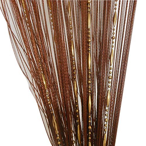 ZideTang Dew Drop Beaded Door Curtain Tassel Divider Color Brown