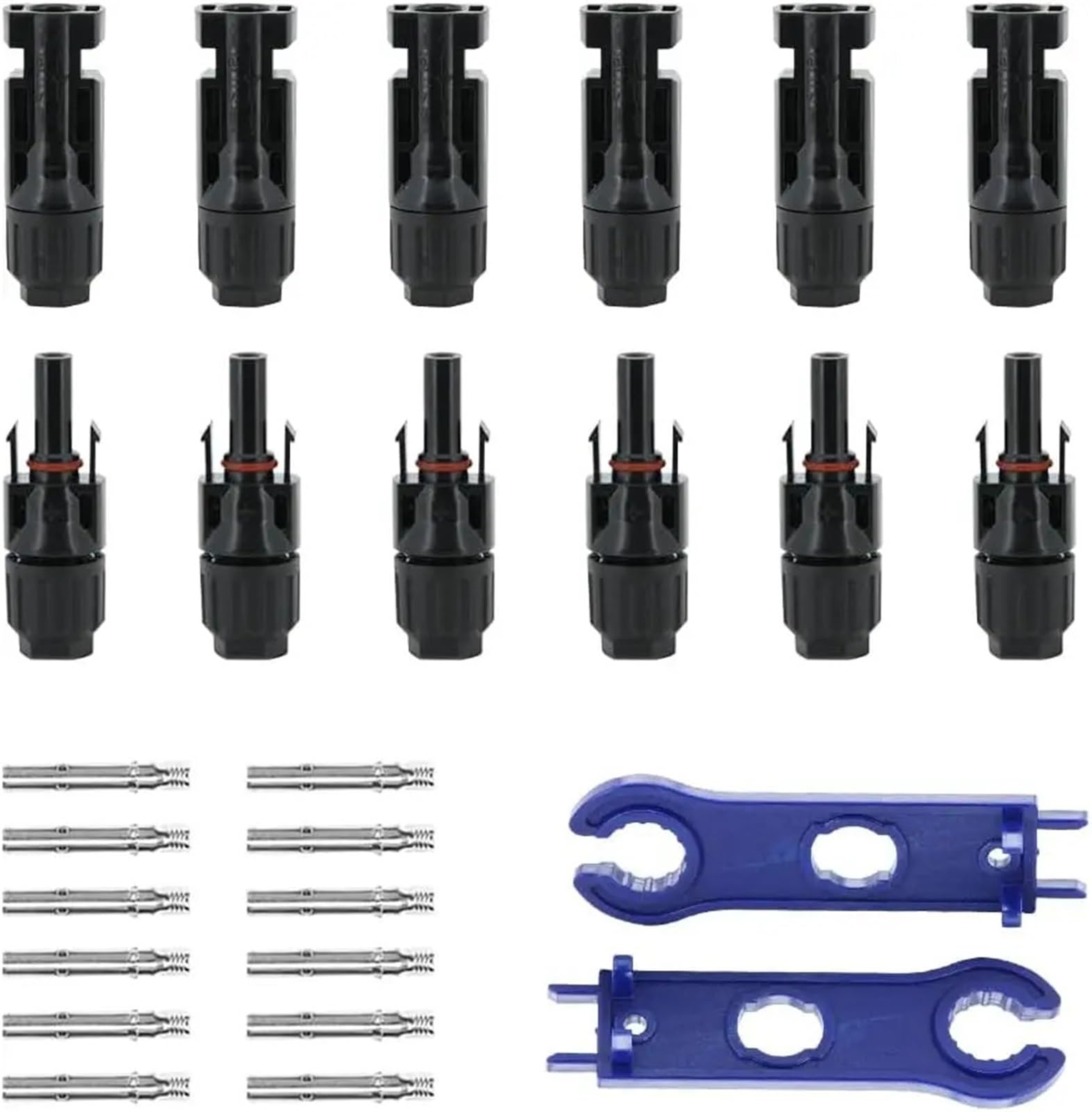 Złącze solarne (10AWG), 12 szt. złącza kabli do paneli słonecznych, adapter męski/żeński, IP68, 1000 V, 30 A, 10AWG, 12AWG, 14AWG, Waterpr, 6 szt
