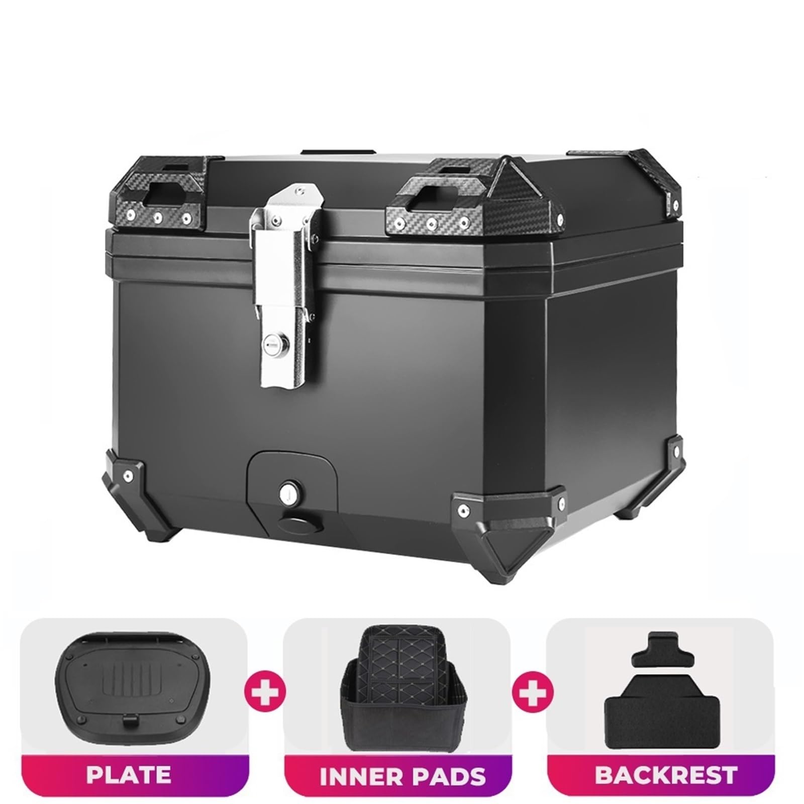 motocyklowyTopcase 45L motocyklowy kask box górny ogon tylny bagaż przechowywanie narzędzi skrzynki zamek pasuje do BMW R1200GS R1250GS R1200GS R1200GS LC ADV bagażnika motocykla(57L Silver Box)