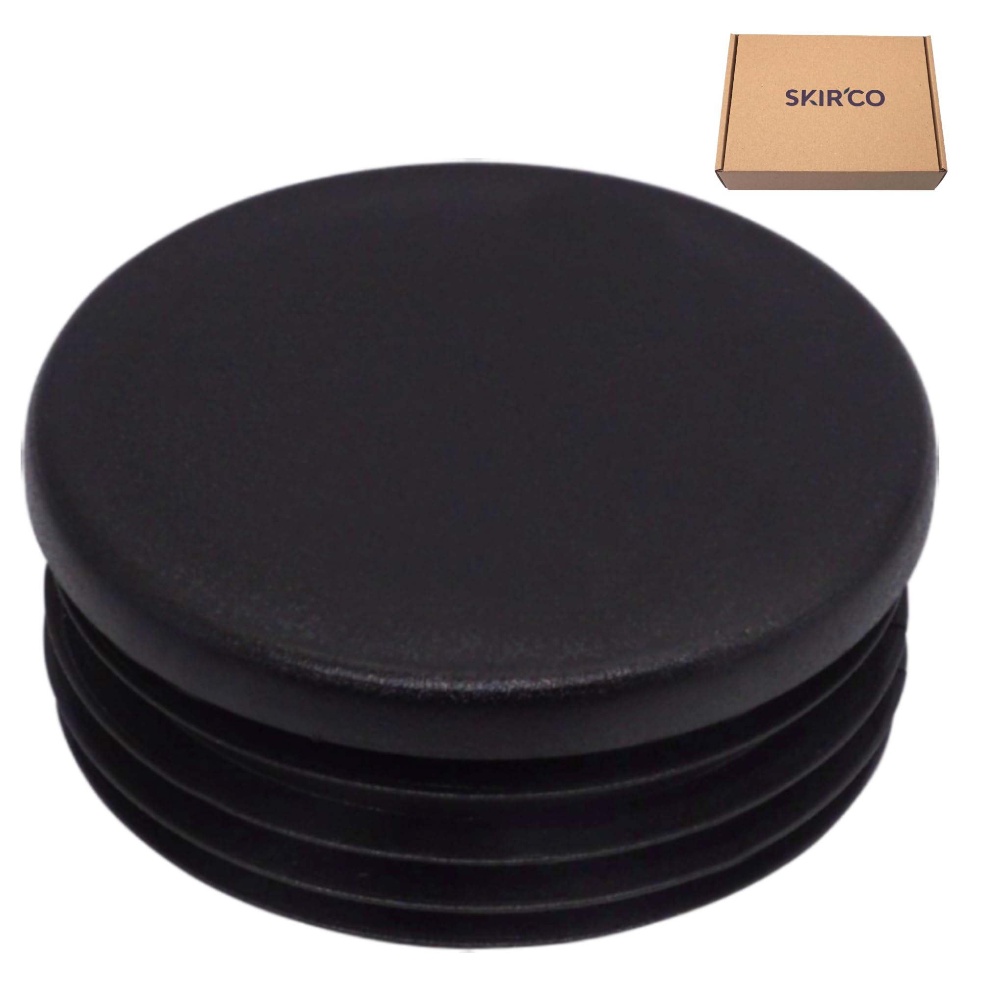 SKIR'CO (20 pcs) Round Tube Inserts 60 mm, Fence Post Plugs, Black Plastic Tube End Caps, Pipe Plugs, Black RAL 9005 - Image 2