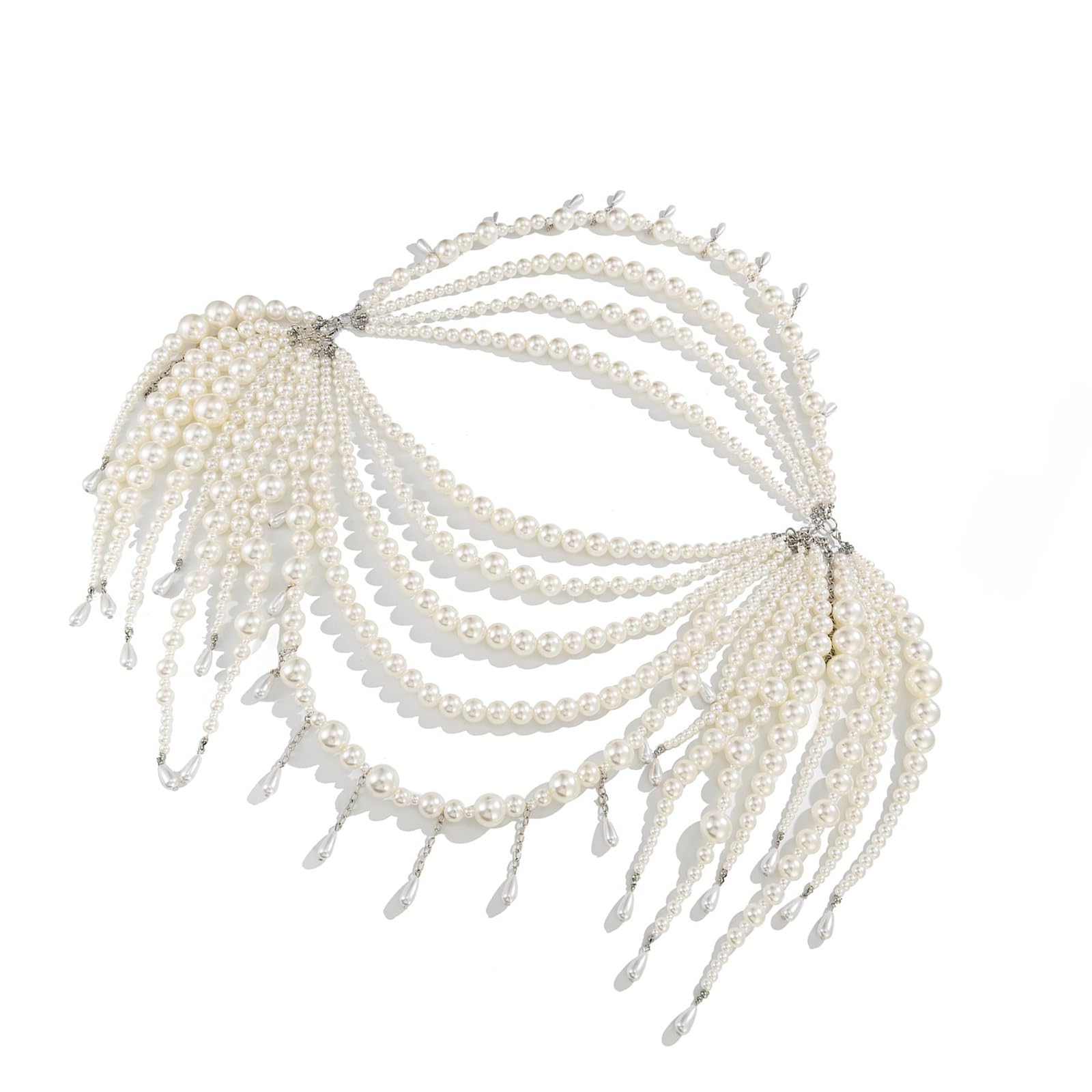 Catena per Catena per corpo da spiaggia Perle Catene per petto Catene per la Accessori per corpo Gioielli per rave party Beach Clubwear Accessori per gioielli