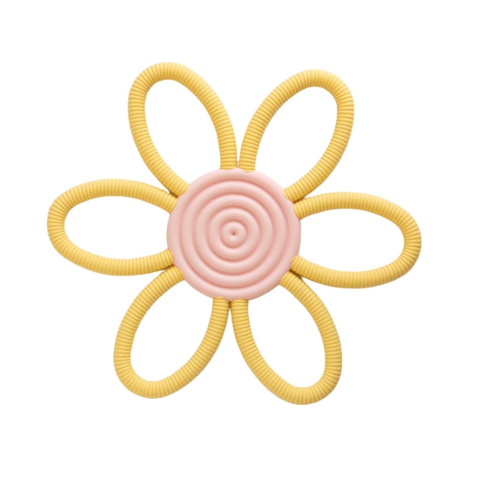 2pcs Nordic Flower Soothing Teether - Cartoon Hollow Holding Teether for Teething Relief(Yellow)