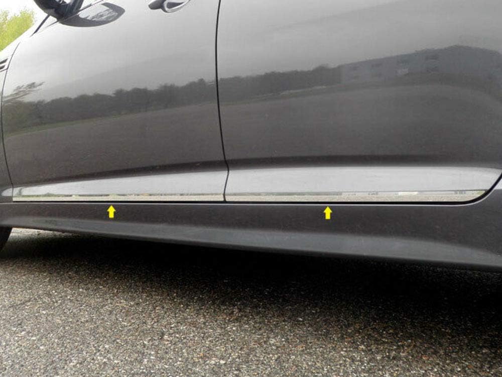 QAA is Compatible with 2011-2015 Kia Optima 4 Piece Stainless Rocker Panel Trim, Lower Kit, 0.75" Width TH11805