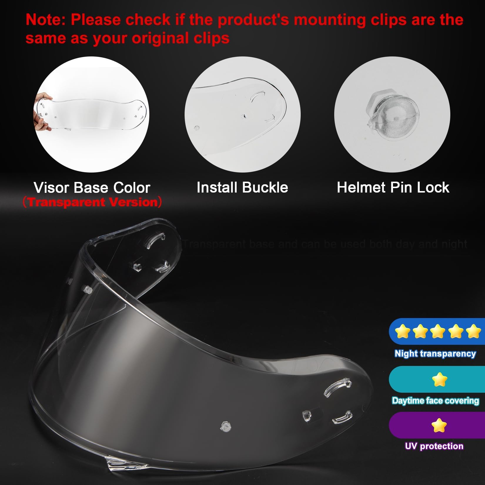 PSLER Visière de Casque pour Neotec 2 Visière Teintée pour Shoei Neotec 2 CNS-3, Protection UV pour Moto Accessoires De Remplacement(Transparent)