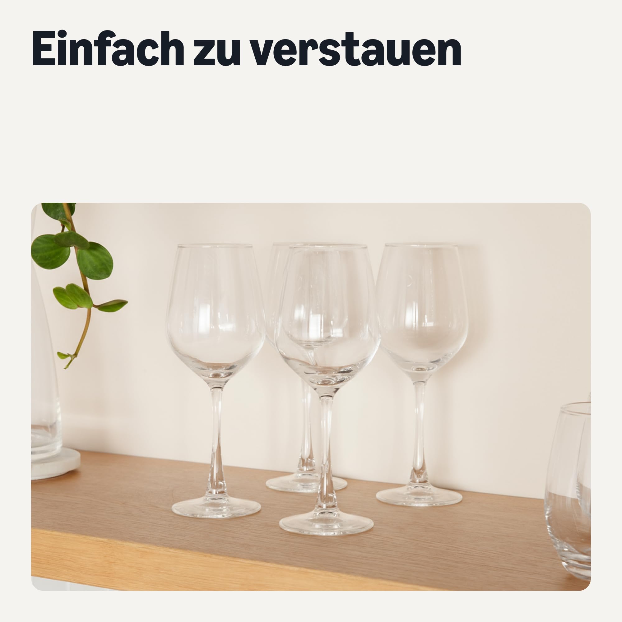 Amazon Basics Stiel-Weißweingläser, 6-Teiliges Set, 354,9ml, Spülmaschinenfest