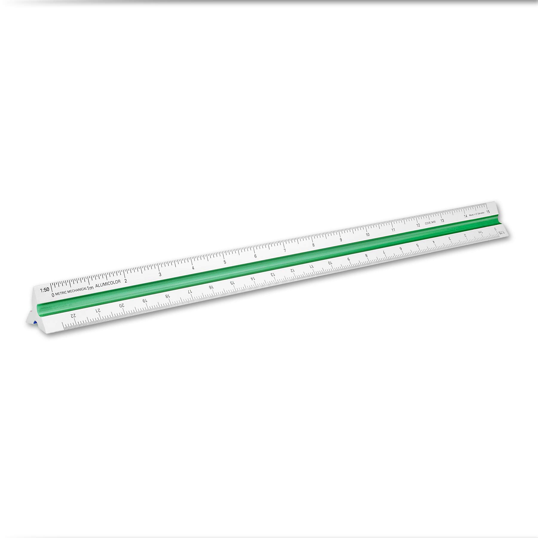 Alumicolor Aluminum Mechanical Metric Color-Coded Solid Drafting Scale, 30CM, Silver
