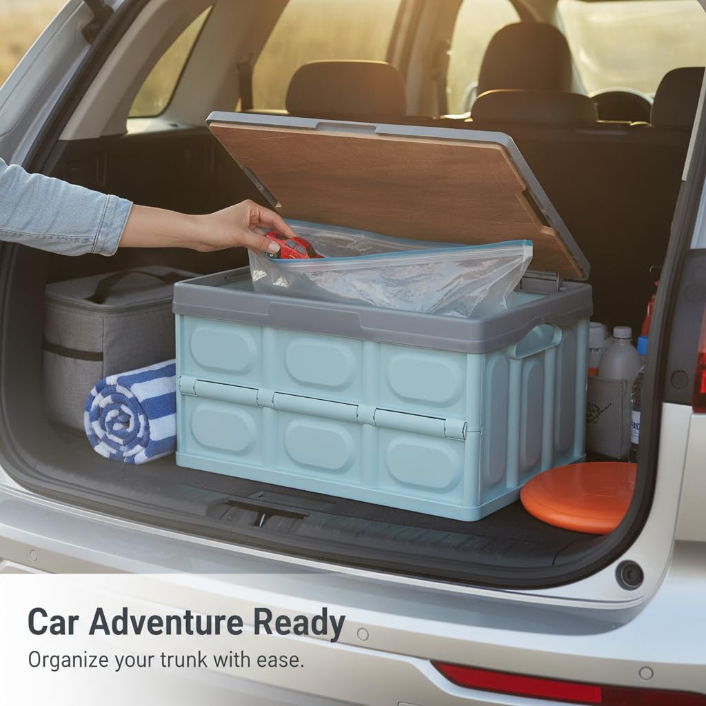 Caja almacenamiento plegable, grande con bolsa impermeable