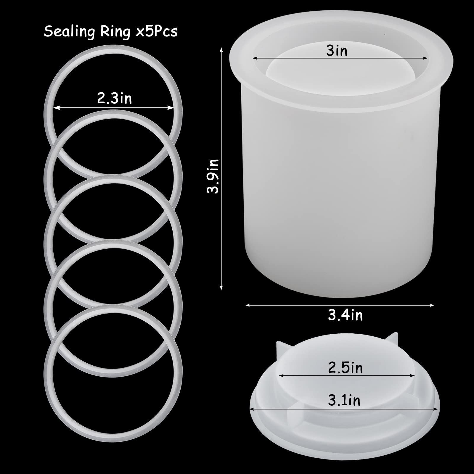 Buy BABORUI Candle Jar Molds, Silicone Concrete Molds for Candle Holder