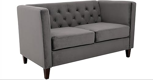 Miniatura 7 de Muebles clásicos y modernos con diseño capitoné para sala de estar, sofá universitario con relleno, cómodo sofá biplaza de terciopelo, medallón