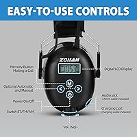 Vista 5 de ZOHAN AM/FM Radio Headphone with Digital Display,Ear Protection Noise Reduction Earmuffs,Comfortable Hearing Protector