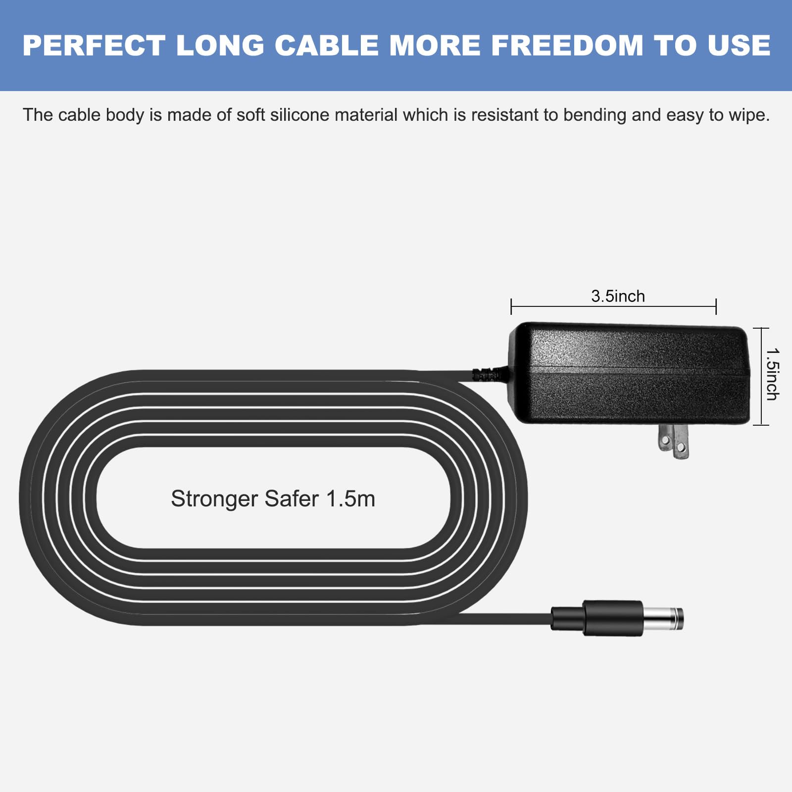 Caricabatteria 3V Per Rasoio Braun - Modelli 5511, 5513, 5516, Con Cavo 120cm - Foto 2
