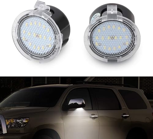 Gempro Luces LED de espejo lateral para Toyota Tundra 2007-2020, Toyota Sequoia 2008-2020, 6000K blanco