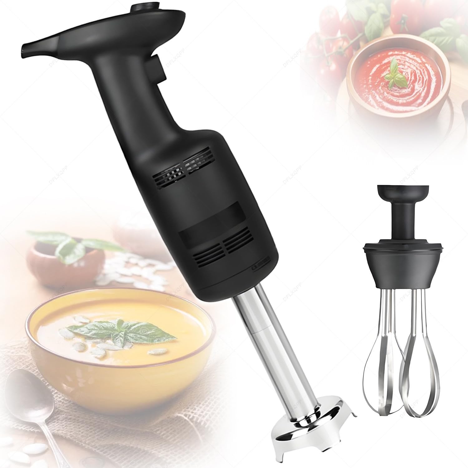 XNXYSMKJ Stick Blender with Variable Speed, Includes Whisk Attachment, Ideal for Kitchen Use, Baby Food Preparation, Baking,Cooking Tasks,Versatile Food Preparation (Add awhisk)