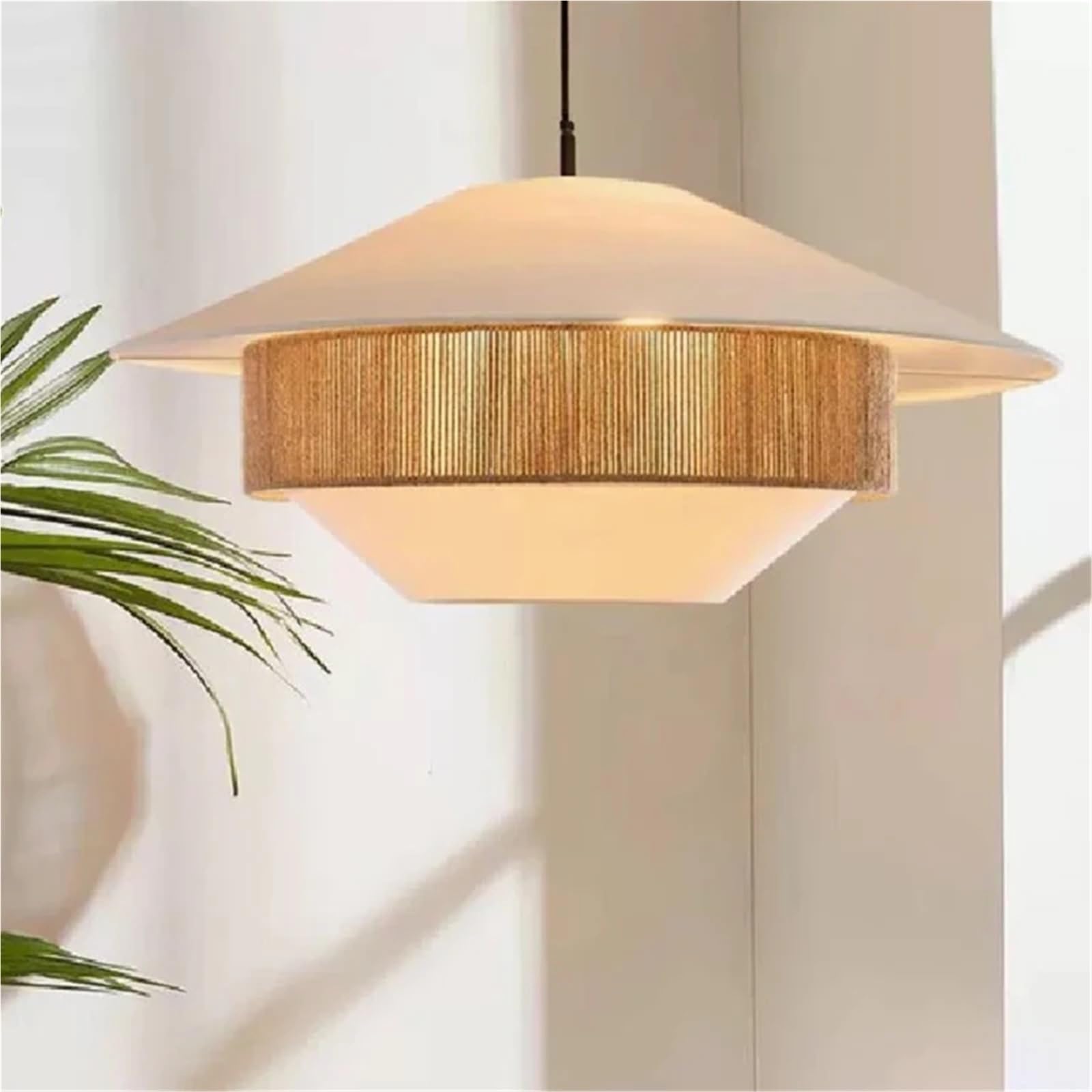 Suspension japonaise anti-éblouissement en tissu pour grand salon