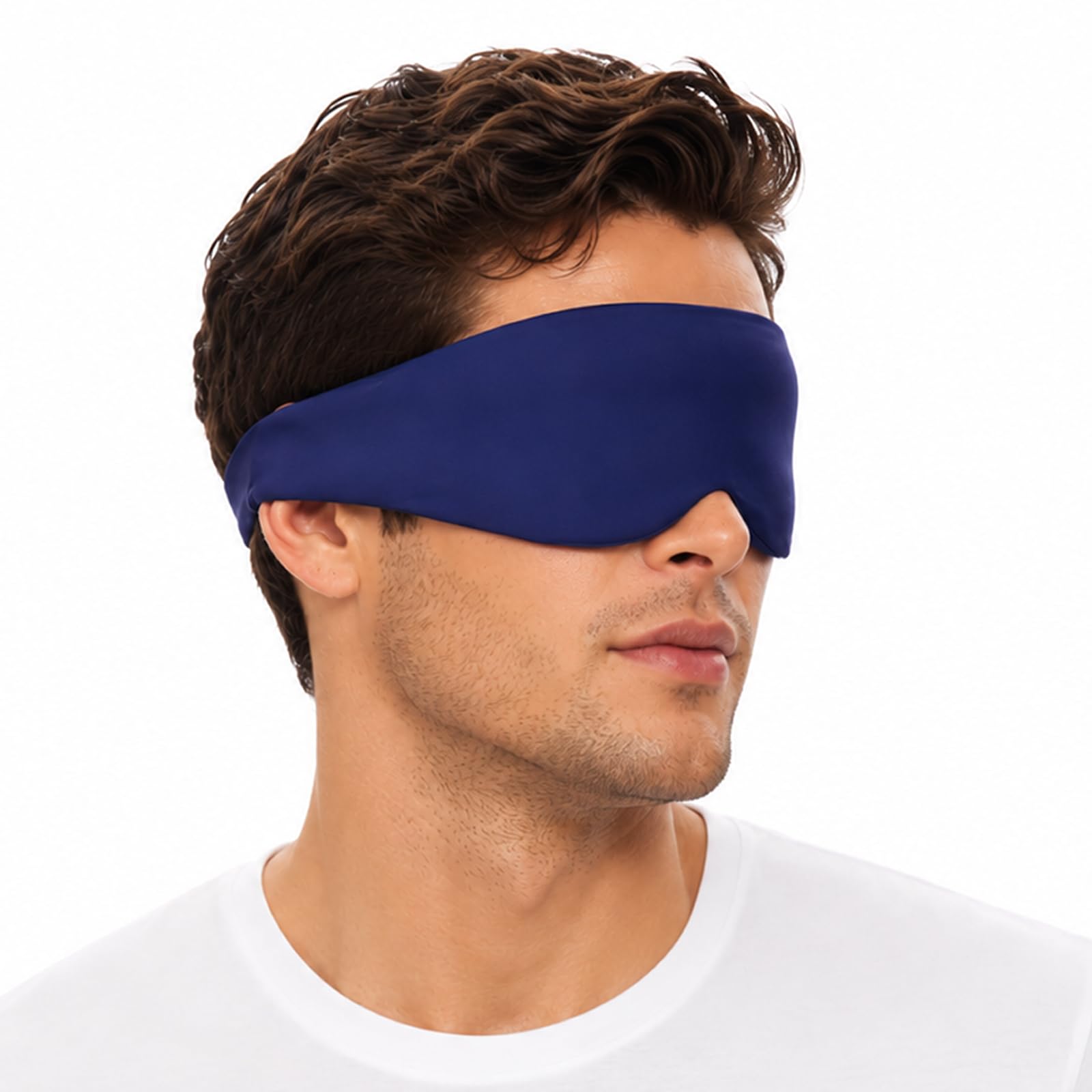 ALASKA BEAR Side Sleeper Sleep Mask, Patented, 100% Blackout, Colbot Blue