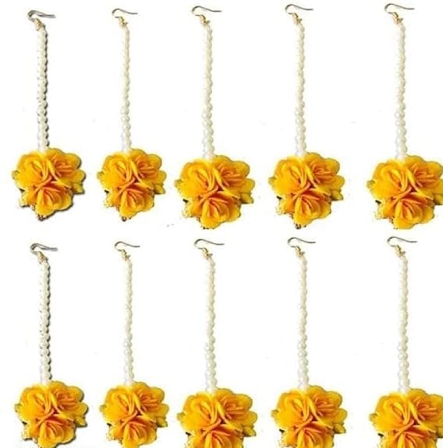 VCULTURE Flower Maang Tikka Wedding Baby Shower Shaadi Haldi Mehandi Party in Orange Colour for Girls and Women Floral Jewelry Mangtika Pack of 10 Pcs (B0CXPK1Q41) Amazon Price History, Amazon Price Tracker