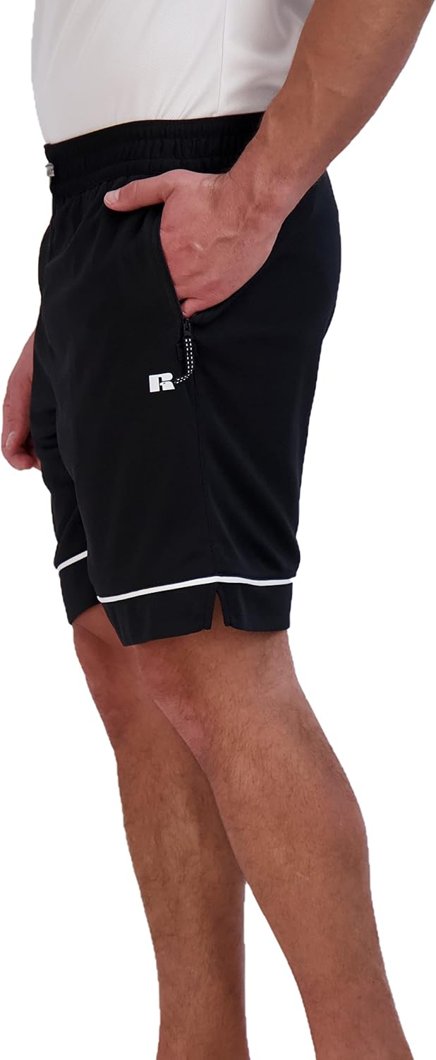 Russell Athletic Mens Dri-Power Heat Mesh Basketball Performance Short with 8" Inseam, Black, XL - Image 3