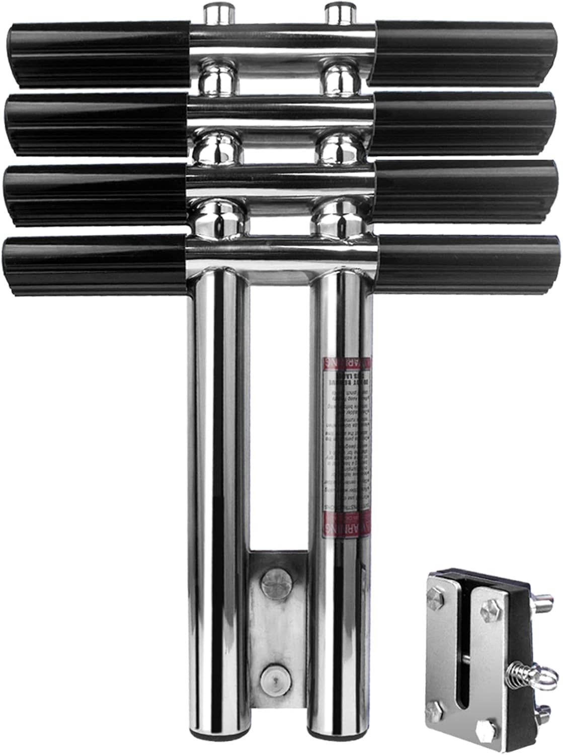 4 Step Boat Ladder, Stainless Steel Dive Boarding Ladders for Bass Fishing Boats, Heavy-Duty with Non-Slip Treads 4-step Upgrade