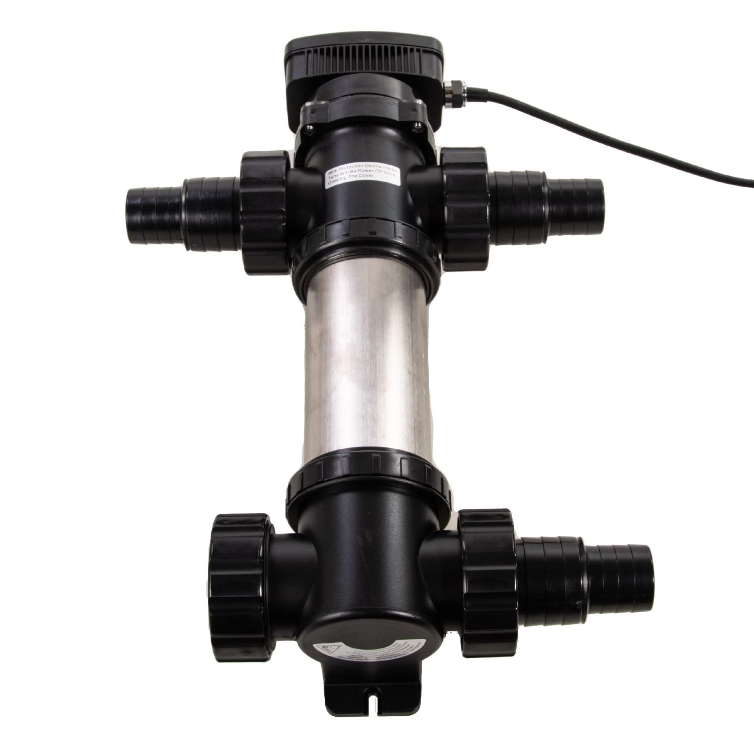 AquaForte SUV-724 RVS UV-C, PL 24W, Longitud 458 mm, Tamaño del estanque 40 m3, Flujo recomendado 5 m3⁄h, Presión presión 1,0 bar, Incluye 4 boquillas para manguera de 38/50 mm