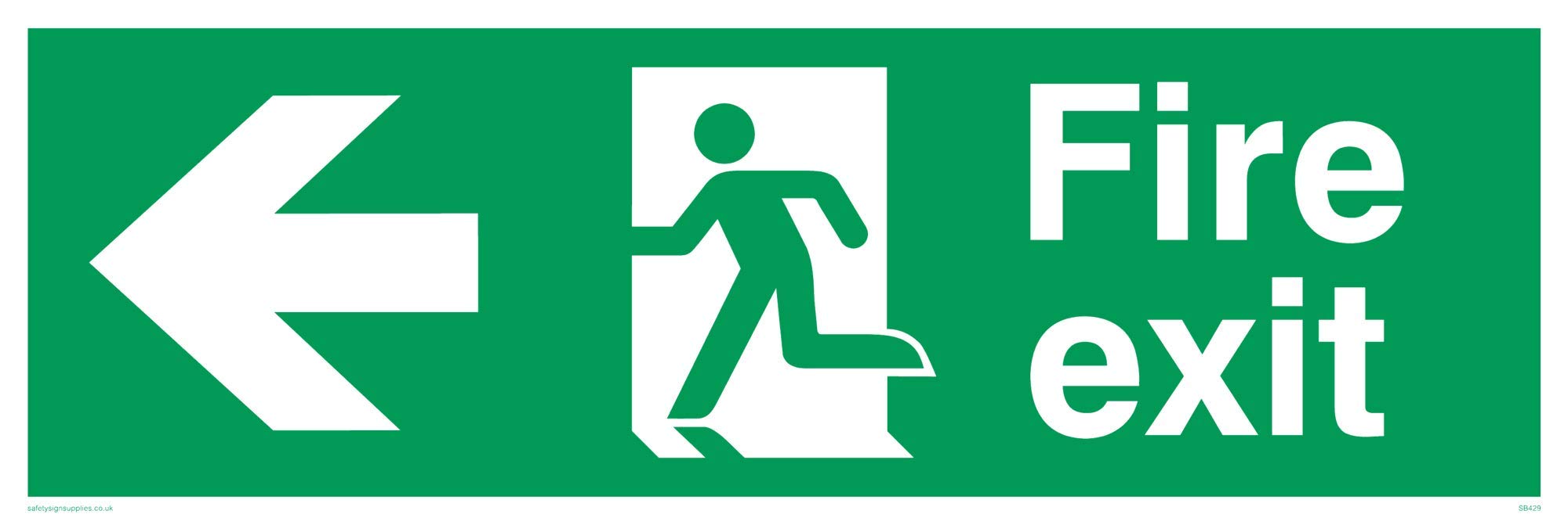 Pack of five - Fire Exit â€“ Left Sign - 300x100mm - L31