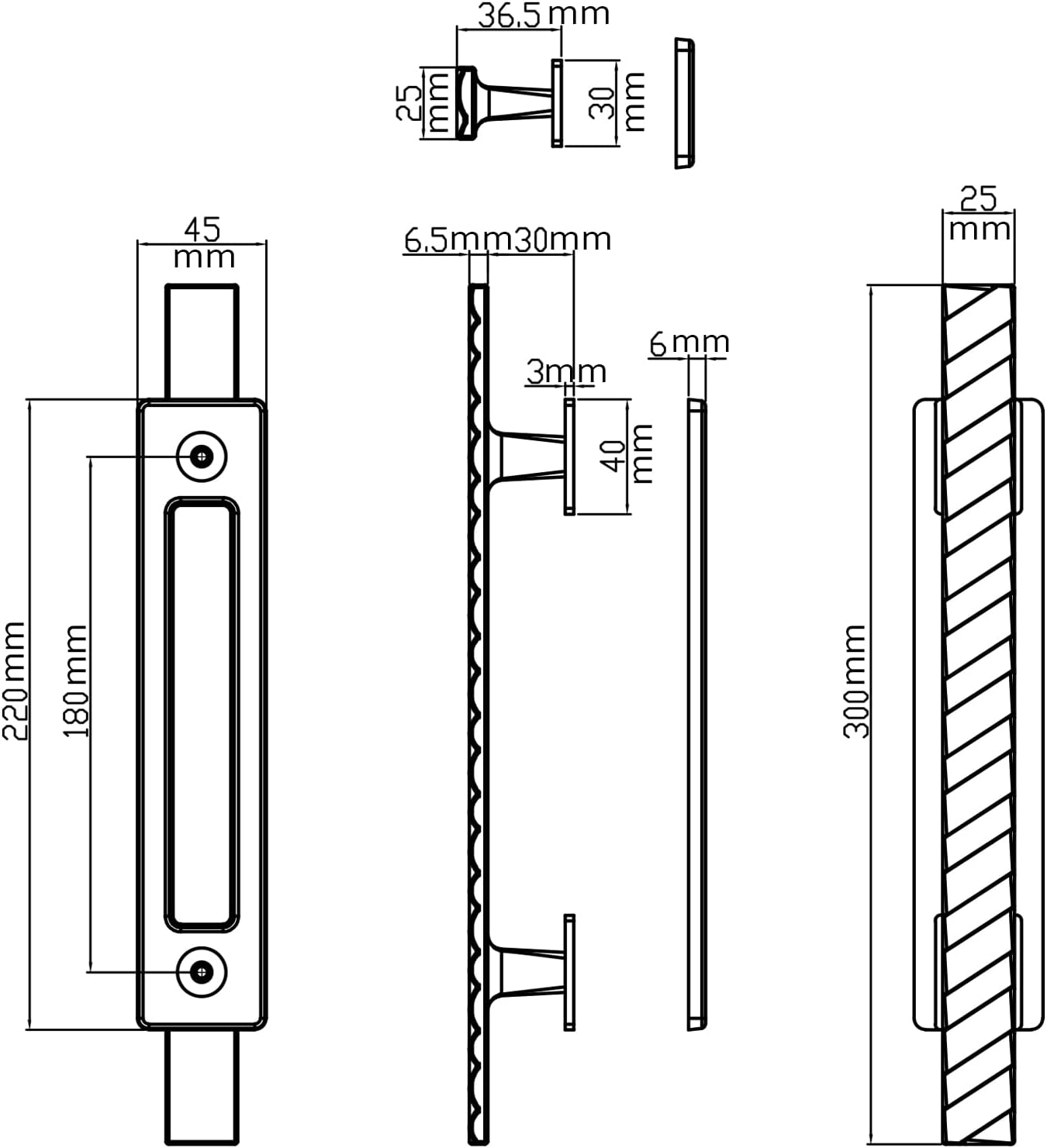 Solid Brass Sliding Barn Door Handles Set, 12 Inch Heavy Duty Two-Side Design, for DIY Sliding Barn Door Handle Gates Garages Sheds Furniture, Black