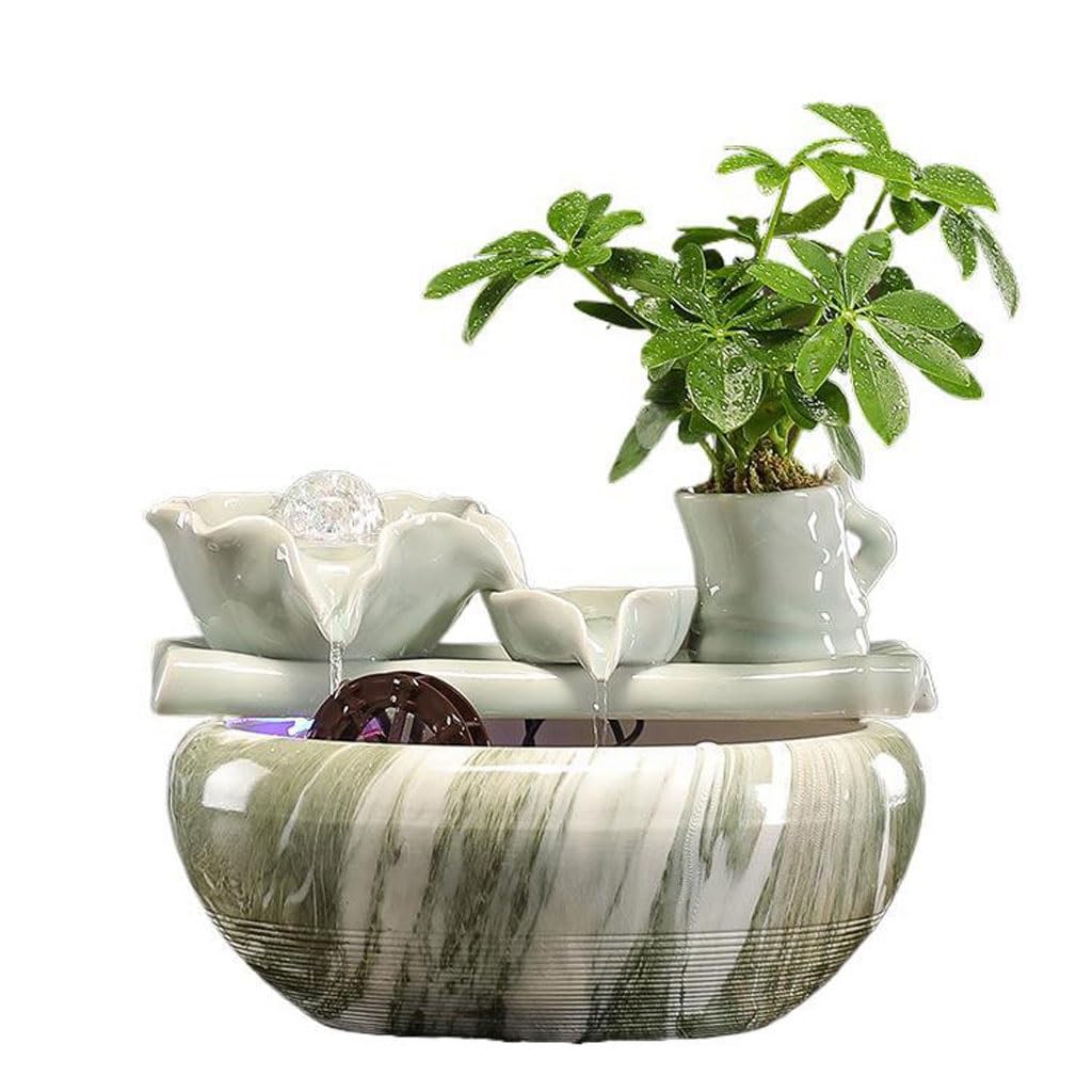 Fontaine à eau de bureau TUSUOD avec aquarium intégré pour salon