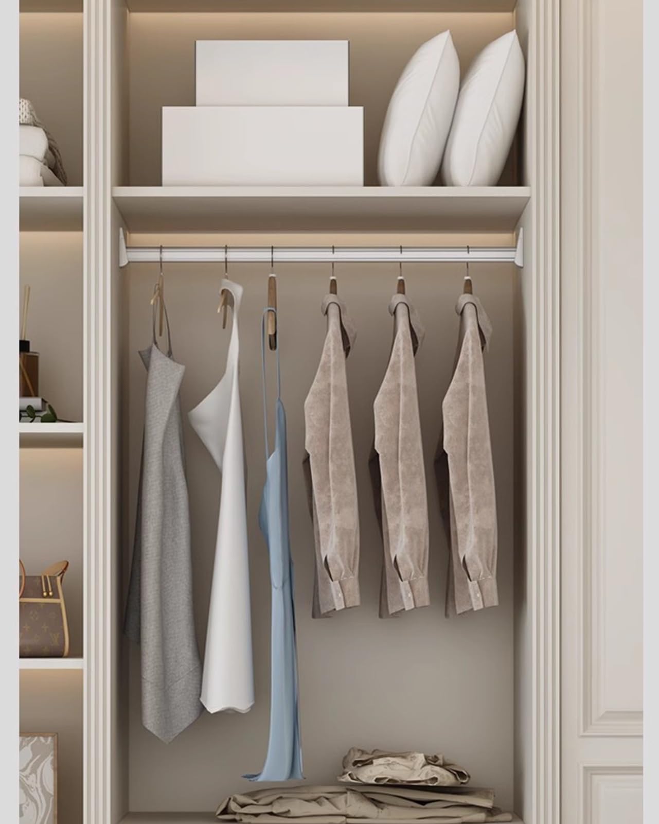 wardrobe rail, Clothes Hanging Closet Pole 40 to 150 cm