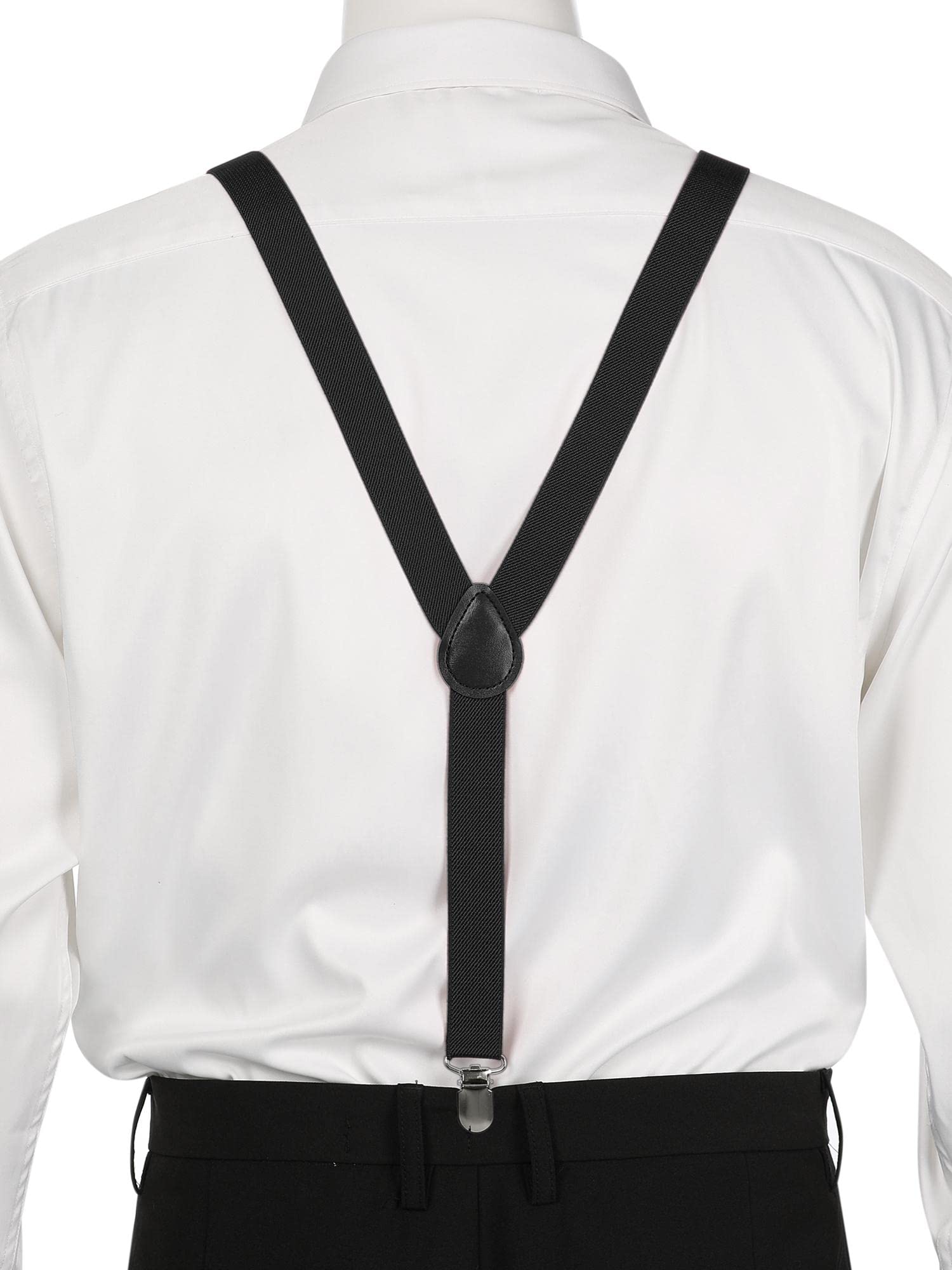 Allegra K Lady Woman Adjustable Metal Clamp Elastic Suspenders Braces
