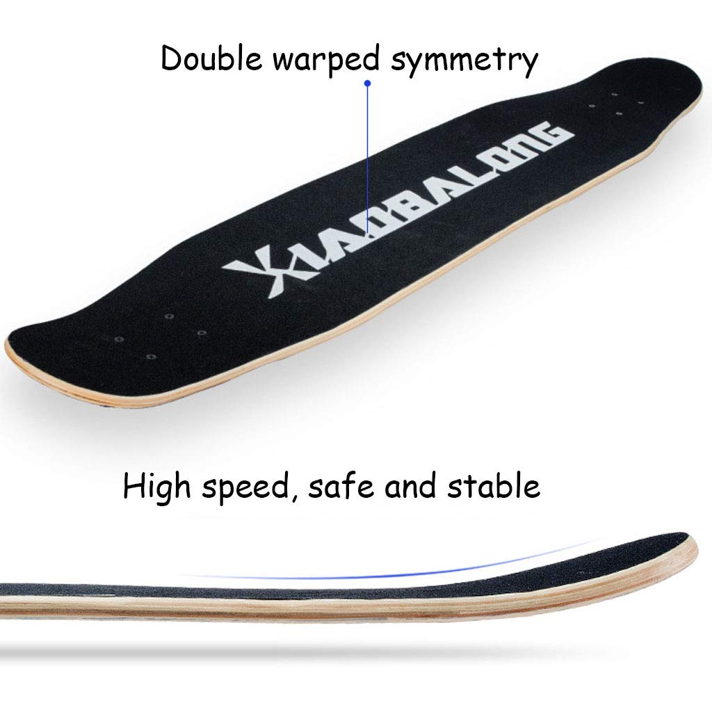 YEENUO Longboards Skateboard Cruiser 8 Plis Maple Complete Longboards Skateboard Dancing, Cruising, Curving, Freeride Slide, Freestyle et Downhill Freestyle Cruiser pour Ados ou Adultes 42x9 pouces