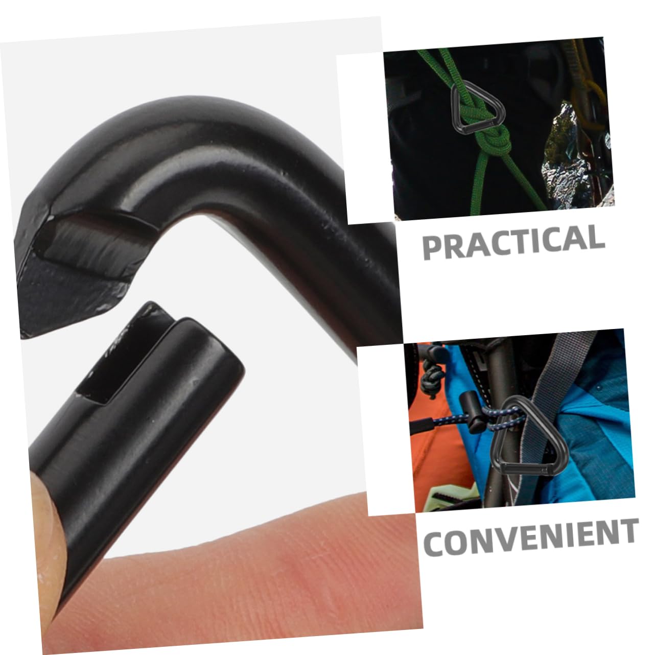 BESTonZON Aluminium Clips De Carabiner Robustes pour Escalade Et Activités Extérieures Boucle Multifonctionnelle pour À Et Accessoires Noir