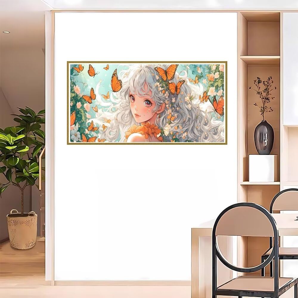 5D DIY Diamond Painting Kit Completo, Bella ragazza Diamantini Strass Ricamo a Punto per Adulti Bambini Decorazione Casa, Kit per Pittura Diamante Mosaico Fai Da Te, per Decorazioni Casa 60x150cm S250