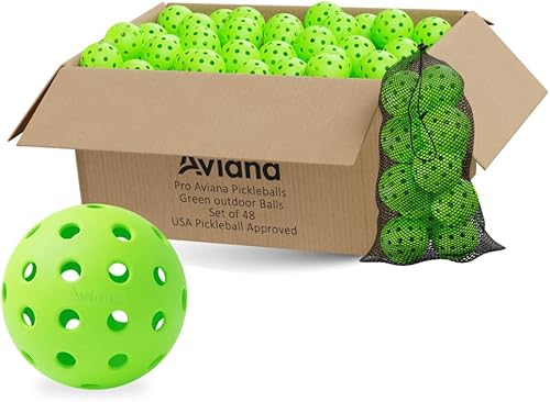 Aviana - Pelotas de pickleball para exteriores, aprobadas por USAPA para jugar en torneos, diseño duradero de 40 agujeros, ideal para todos los