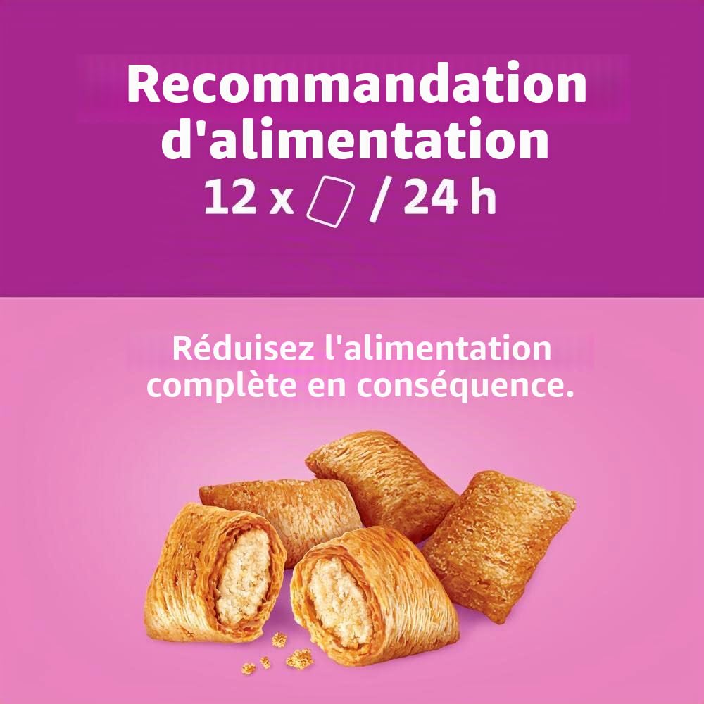 Whiskas Knuspertaschen Lot de 4 Paquets de friandises pour Chat au goût Saumon, 4 x 180 g (4 Paquets) – Différents emballages de Produits Disponibles
