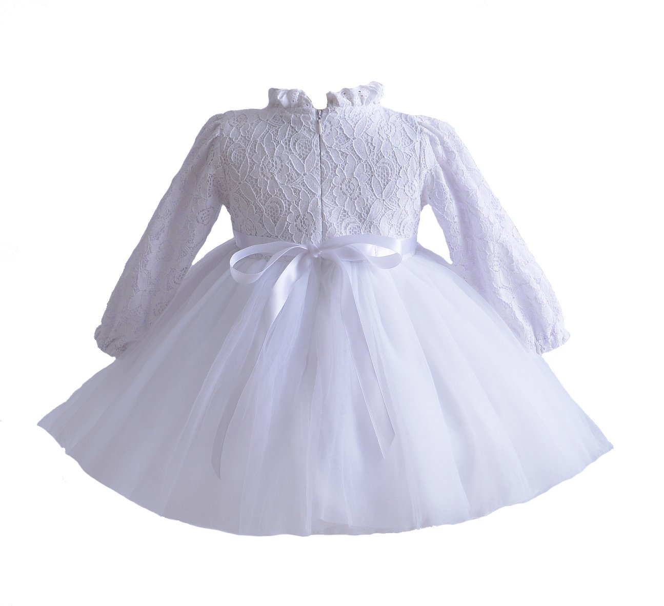 Cinda Bambino Lungo Manica Pizzo Battesimo Festa Vestito e Cofano