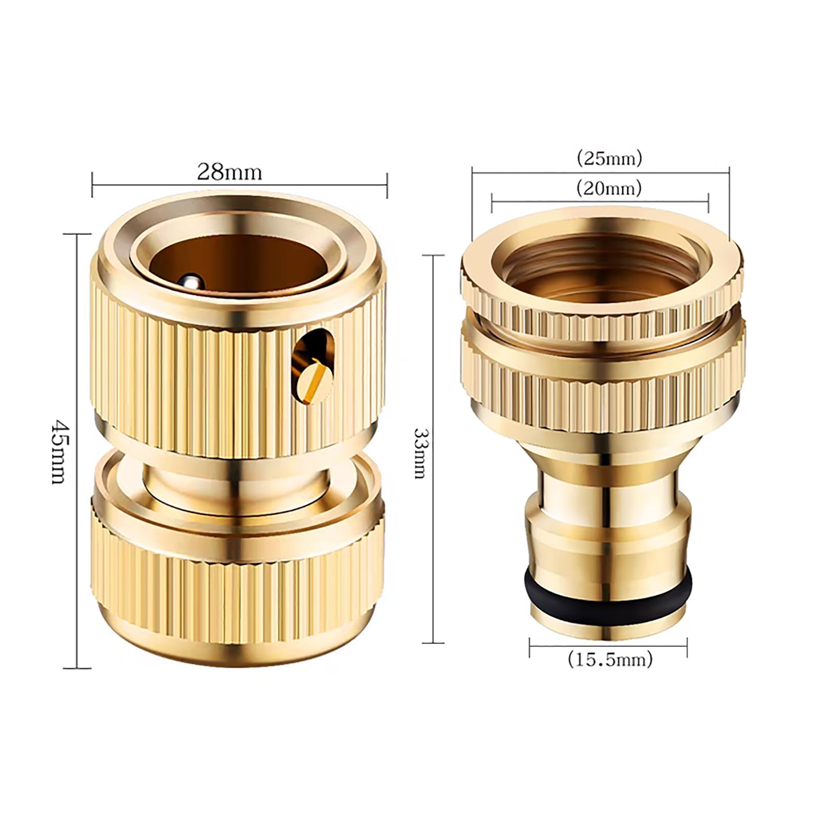 YUISI Tap Connectors - 2-in-1 Garden Hose Quick Connectors -5