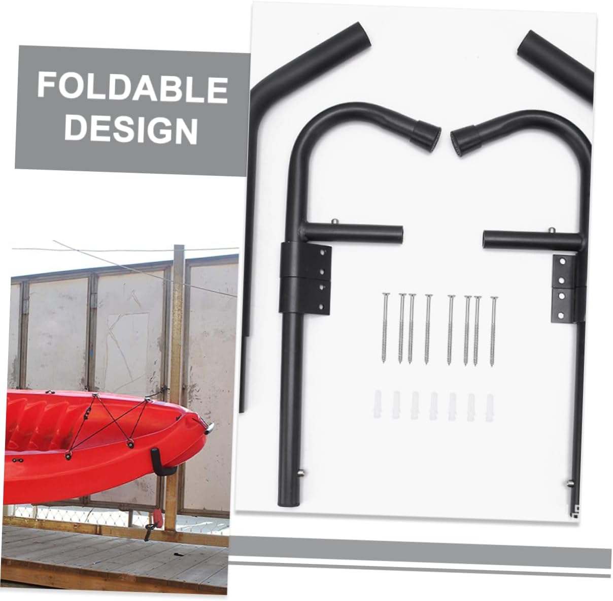 2sets Kayak Storage Racks Wall Mounted Canoe Hangers for Efficient Space-Saving Metal Holders for Kayaks and Water Sports Equipment