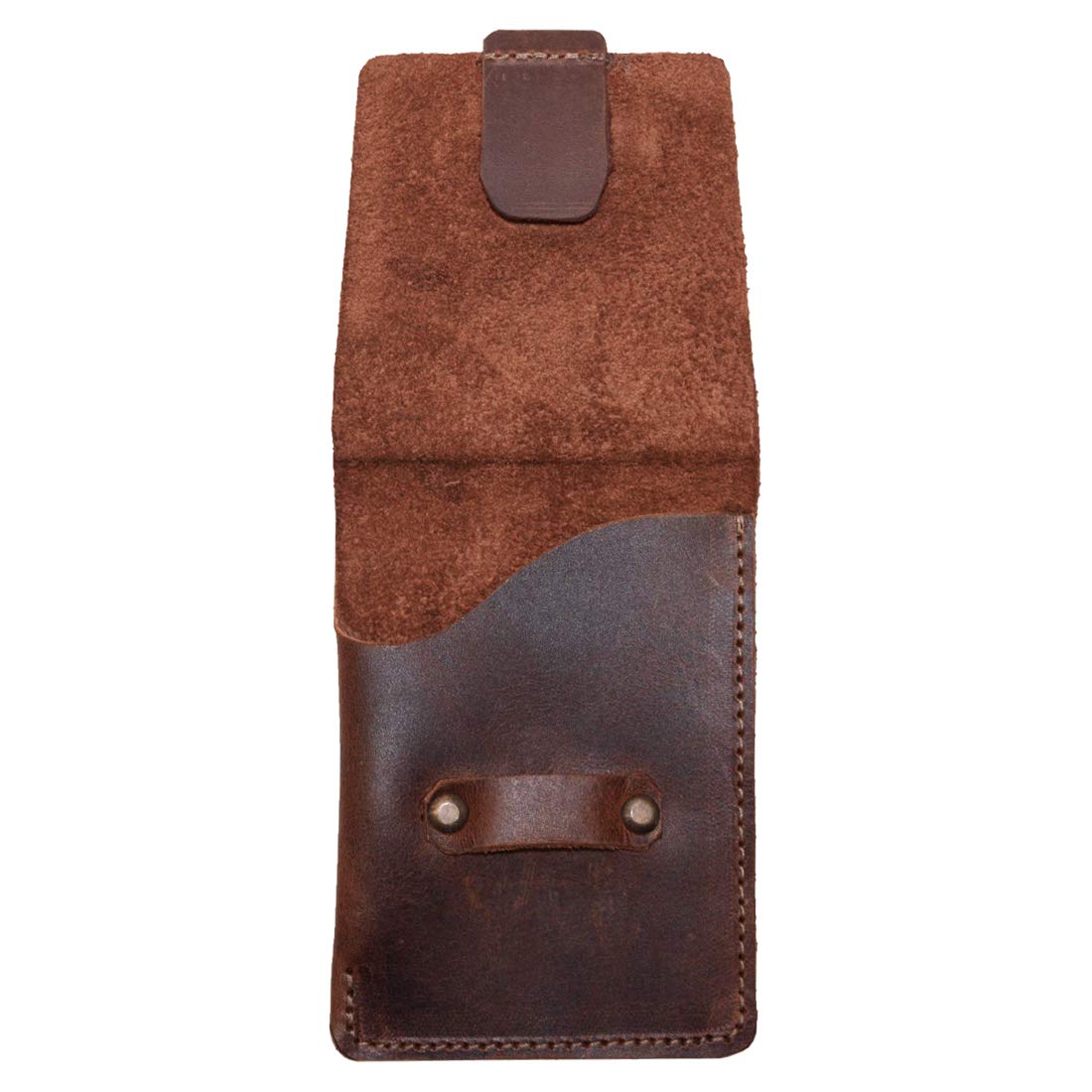 Hide & DrinkVertical Card Holder Handmade from Full Grain Leather, Holds Up to 4 Cards Plus Folded Bills, Pocket Wallet, Card & Cash Organizer, Bourbon Brown, Card Case Wallet