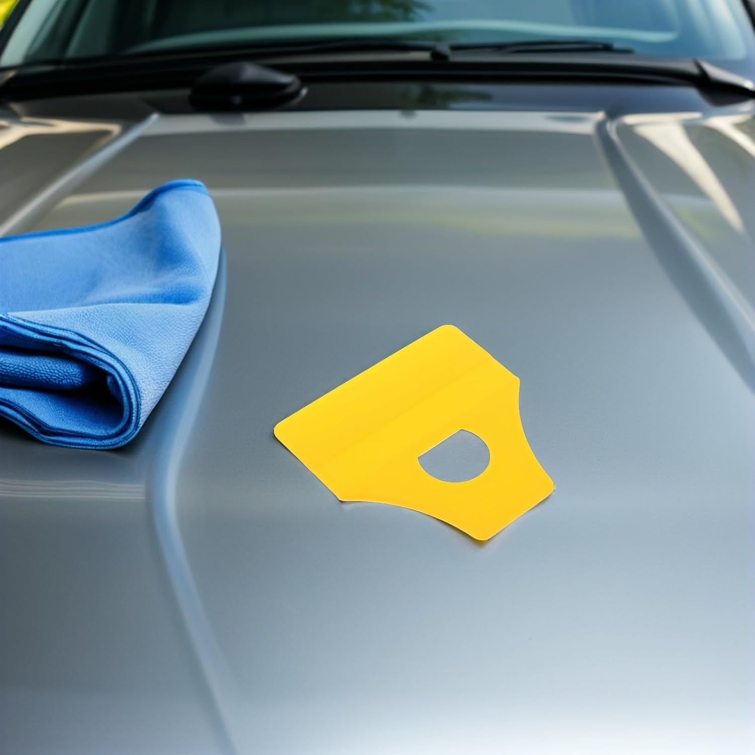 15pcs Yellow Plastic Vehicle Wrapping Squeegee Vinyl Wallpaper Applicator Window Film Squeegee Automotive Body Filler Spreaders for Car Film and Wallpaper Installation
