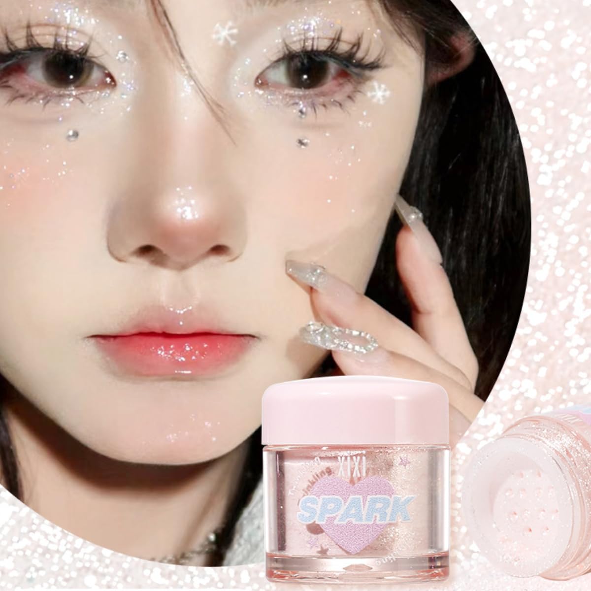 Evidenziatore polvere viso corpo luccichio polvere diamante rosa viso glitter polvere splendente viso evidenziatore corpo illuminatore corpo shimmer polvere per capelli viso gambe guancia