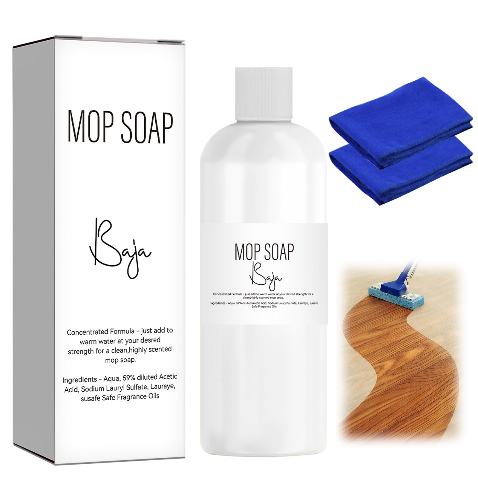 PIRTA 2025 New Brazilian Waves Mop Soap Mop Soap For Floor Cleaning with 2 Towels Brazilian Wave Multipurpose