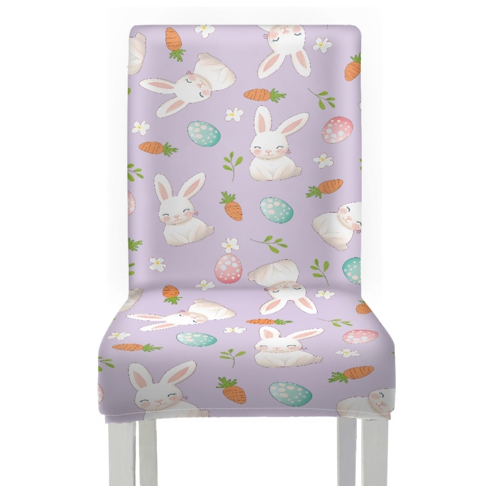 Stuhlüberzieher Niedliche Lila Tiere Stuhl Überzieher Stuhlhussen 6er Set | Spandex Stuhl Hussen Waschbar Abnehmbare Stretch Hussen für Stühle Langlebig Stuhlbezug Universal für Küche,Restaurant,Hotel