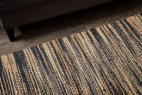 Anji Mountain Xanthippe Jute Rug, 8 x 10-Feet, Black Tan