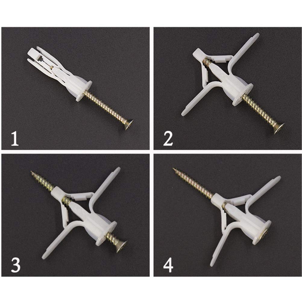 Buy kuou 50Pcs Plasterboard Wall Plugs & Screws, Wall Fixing Screw