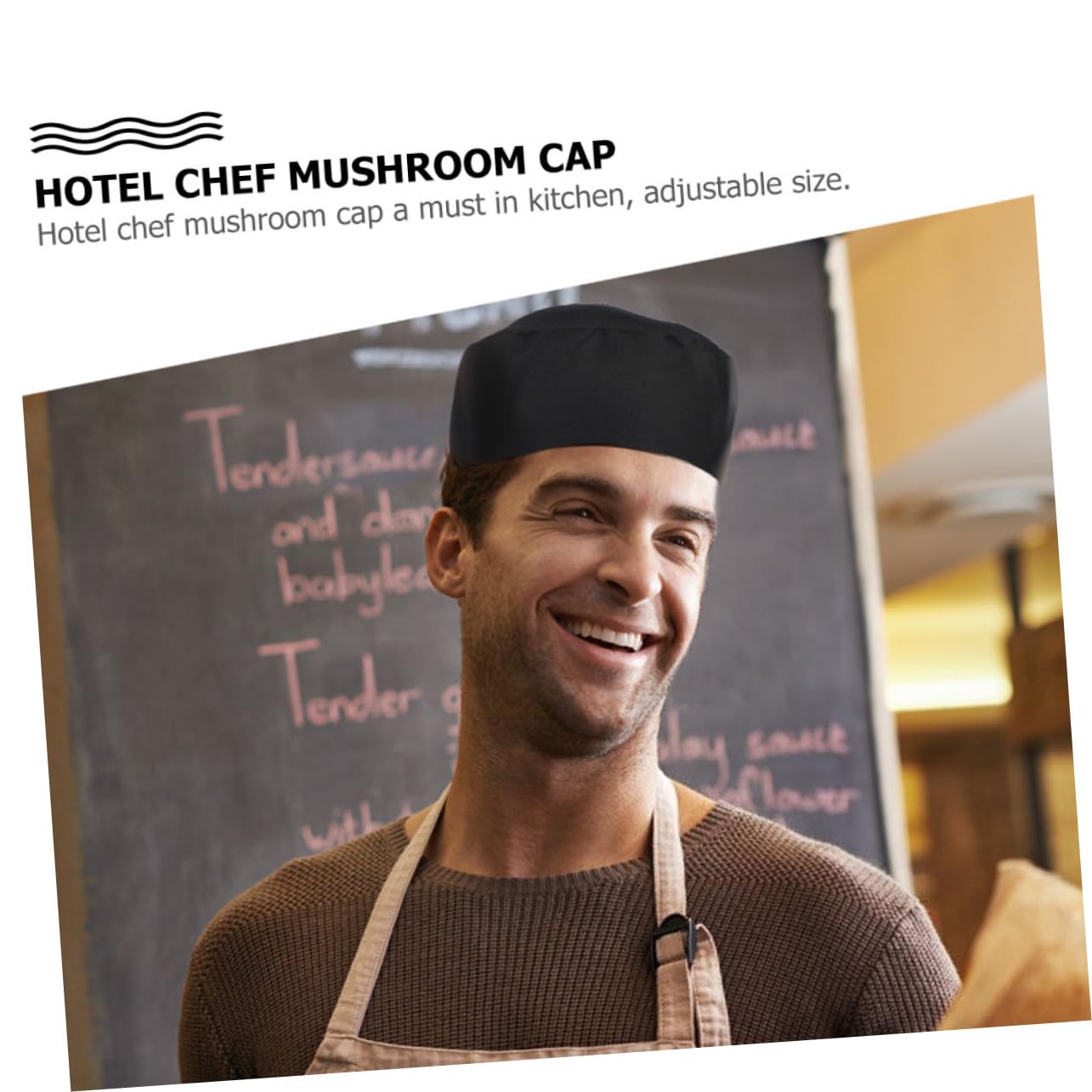 COLLBATH Sombrero De Cocinero Gorra De Cocinero De Algodón Gorra De Chef De Cocina Gorras Negras Gorra Sombreros para Hombres Gorro De Unisex Paño Black