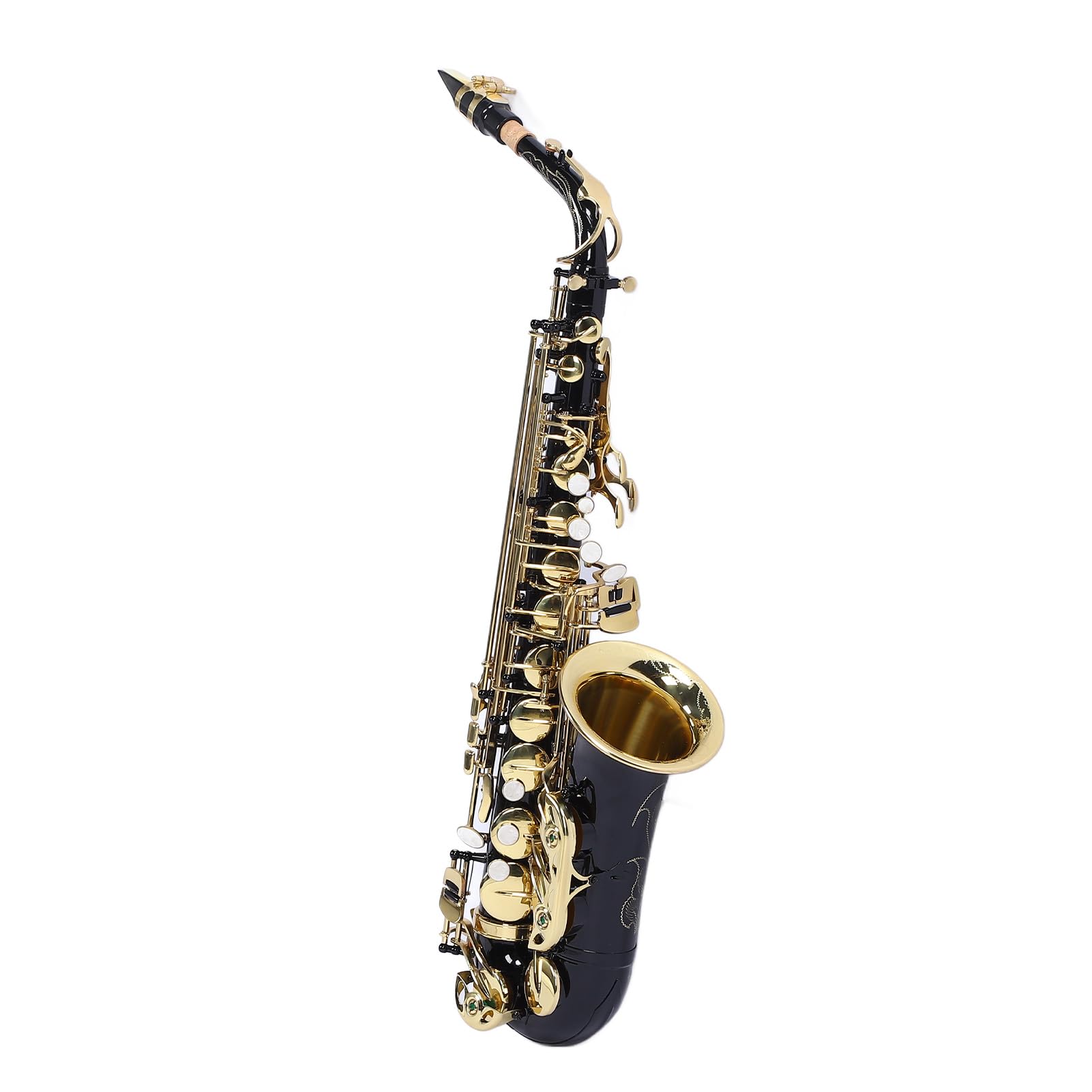 HUIOP Mib sassofono contralto ottone laccato oro mi piatto sax 82Z tipo chiave strumento a fiato con spazzola per la pulizia guanti di stoffa cinturino custodia imbottita,bE Sassofono contralto