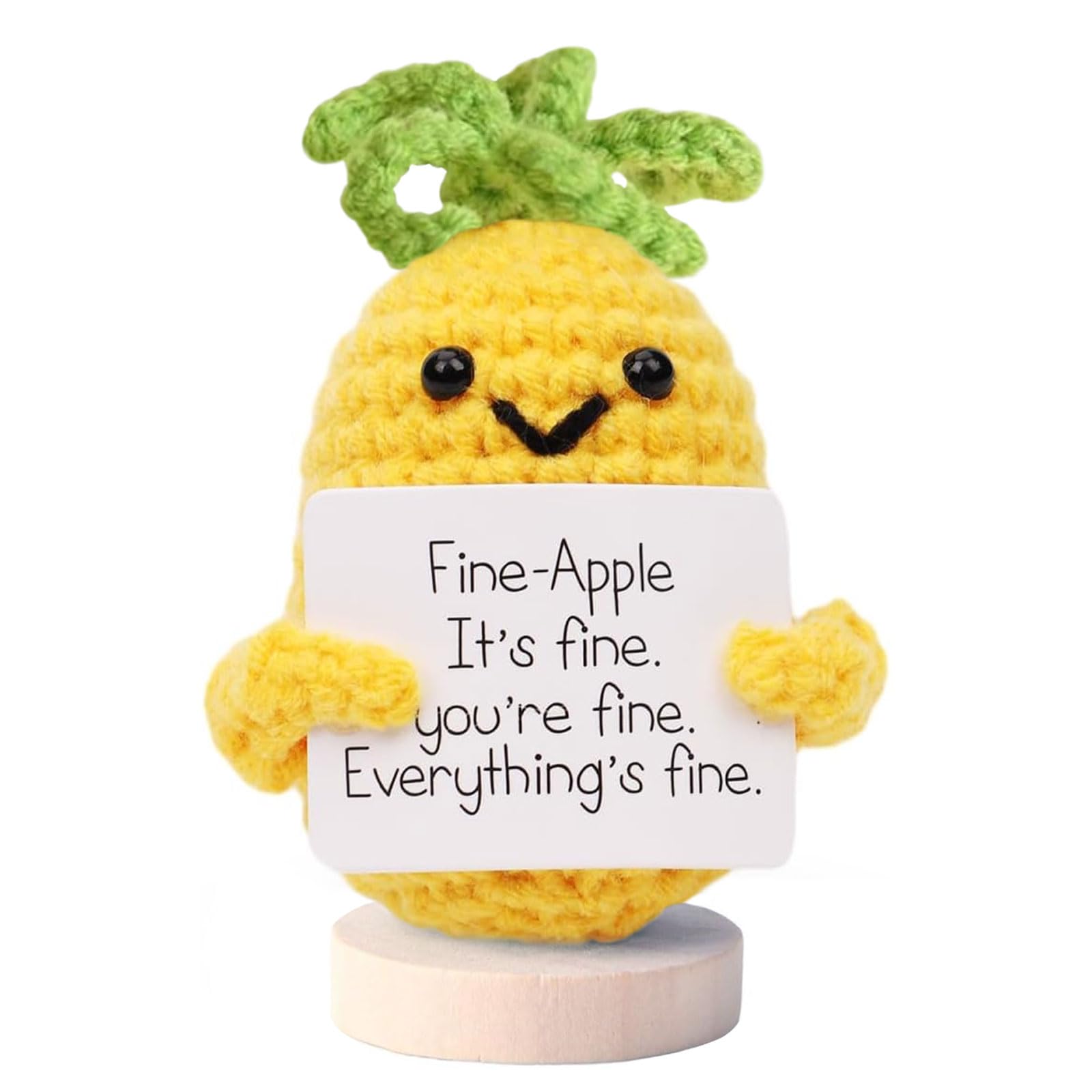 Handmade Mini Funny Positive Emotional Support Pickle, Cute Stuff Funny Knitted Wool Handwoven Ornaments Crochet Birthday Gifts Under 10 Dollars for Women Coworkers Friend Family