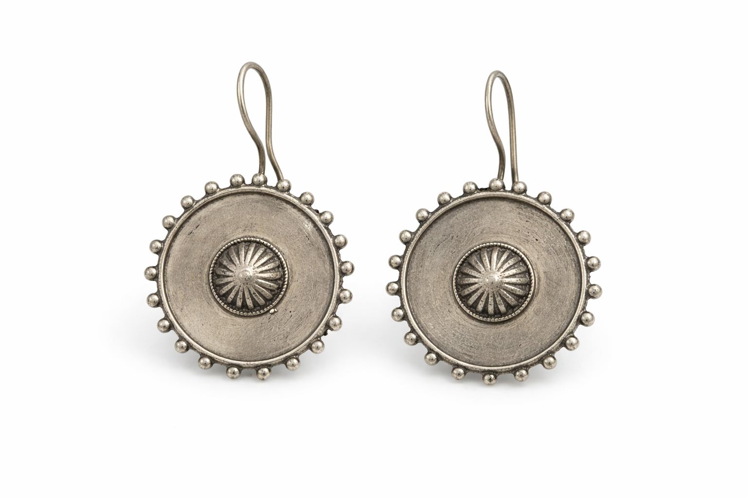 jewels by araina Brass Studded Earrings, Antique Finish, Circular Design with Decorative Beading-picture-20